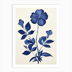 Blue Botanical Periwinkle Art Print