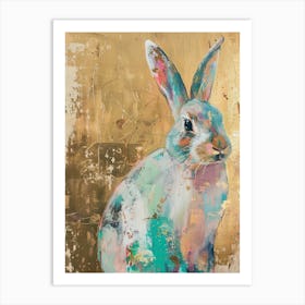 Bunny Gold Effect Collage 6 Art Print