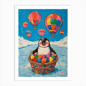 Penguin In Basket Art Print