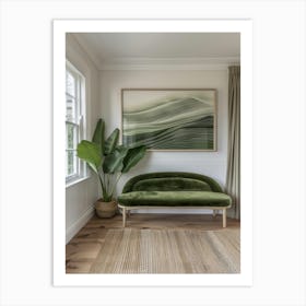 Green Velvet Sofa Art Print