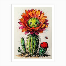 Cactus Flower Art Print