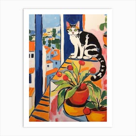 Painting Of A Cat In Faro Portugal 2 Art Print