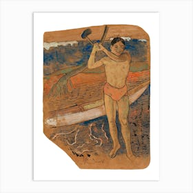 Man With An Ax, Paul Gauguin Art Print