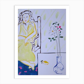 Lady In A Lemon Dress Ii Art Print