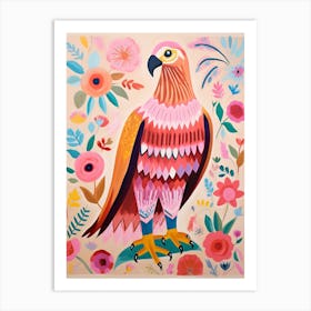 Pink Scandi Golden Eagle 4 Art Print