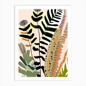 Ostrich Fern Wildflower Modern Muted Colours 1 Art Print