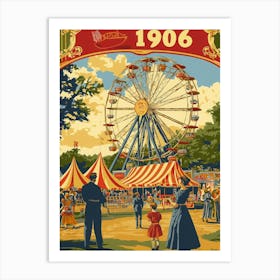 Aihrgdesign A Nostalgic Poster Of A 1906 Fairground Featuring 8879bc80 Ebef 42e6 988e 67988a72bcd7 1 Art Print