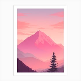 Misty Mountains Vertical Background In Pink Tone 32 Art Print