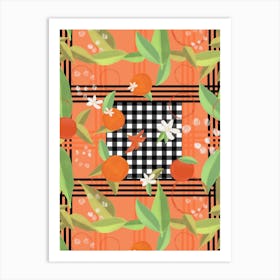Oranges With Shapes Art Print