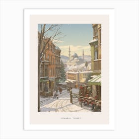 Vintage Winter Poster Istanbul Turkey 2 Art Print