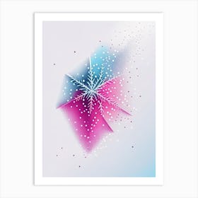 Diamond Dust, Snowflakes, Minimal Line Drawing 1 Art Print