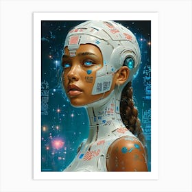 Futuristic Woman 4 Art Print