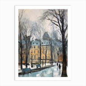 Winter City Park Painting Luxembourg Gardens Paris 2 Art Print