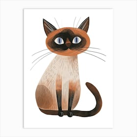 Siamese Cat Clipart Illustration 3 Art Print