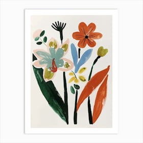 Painted Florals Amaryllis 2 Art Print