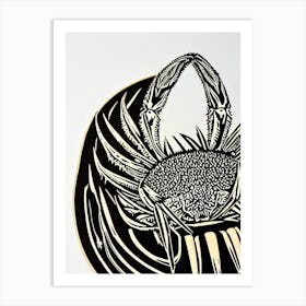 King Crab Linocut Art Print