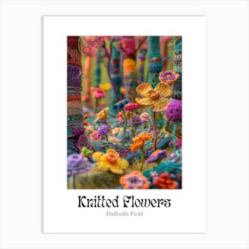 Knitted Flowers Daffodils Field 7 Art Print