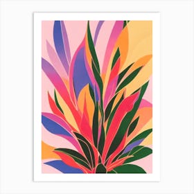 Aloe Vera Colourful Illustration Art Print