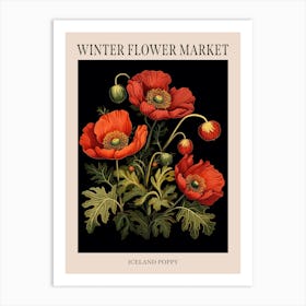 Iceland Poppy 3 Winter Flower Market Poster Art Print