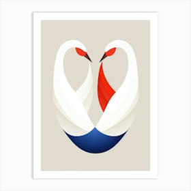 Swan Minimalist Abstract 4 Art Print