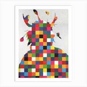 Indian Portrait Disaster · Kicking Bear Colorful Square Art Print