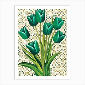 Green Tulips 2 Art Print