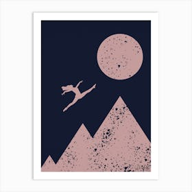 Go to The Moon Blue Background Art Print