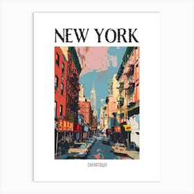 Chinatown New York Colourful Silkscreen Illustration 3 Poster Art Print