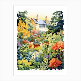 Hidcote Manor Gardens Uk Modern Illustration 3 Art Print