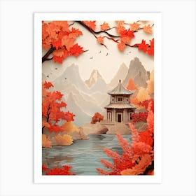 Beautiful Landscape Paper Craft Style 7 Art Print