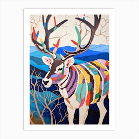 Maximalist Animal Painting Caribou 2 Art Print