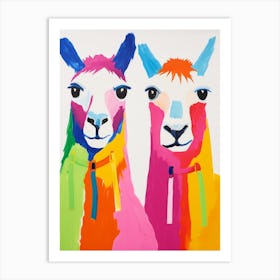 Colourful Kids Animal Art Llama 1 Art Print