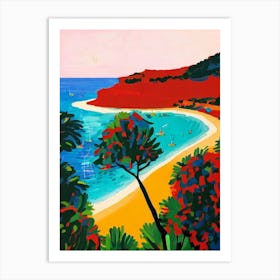 Cala Bassa Beach, Ibiza, Spain Hockney Style Art Print