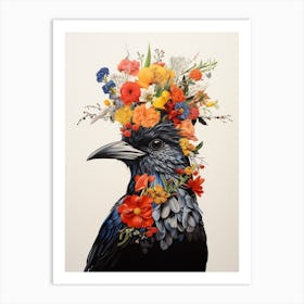 Bird With A Flower Crown Cowbird 4 Art Print