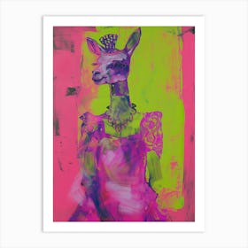 Animal Party: Crumpled Cute Critters with Cocktails and Cigars Princess Deer' Art Print