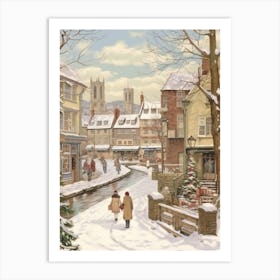 Vintage Winter Illustration Canterbury United Kingdom 4 Art Print