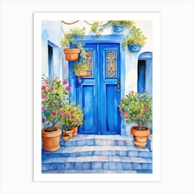 Blue Door Painting Art Print