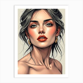 Women Color Portrait Art Print