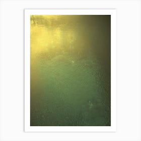 Bubbling Natural Spa Water with Abstract Green and Yellow Hues Art Print