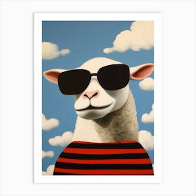 Little Sheep 2 Wearing Sunglasses Art Print