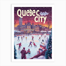 Aihrgdesign A 1970s Inspired Travel Poster For Quebec City 1 Art Print