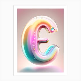 E, Alphabet Bubble Rainbow 1 Art Print