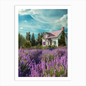 Lavender Field With House Art Print