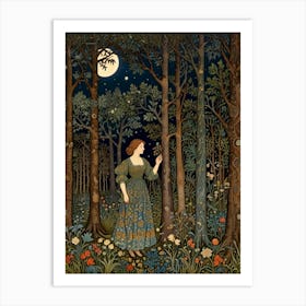 William Morris Girl In The Woods Art Print