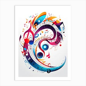 Abstract Music Notes Art Print