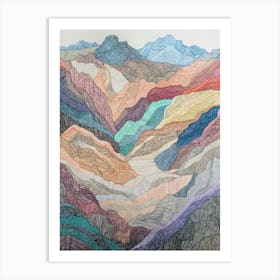 Colorful Mountain Landscape 7 Art Print