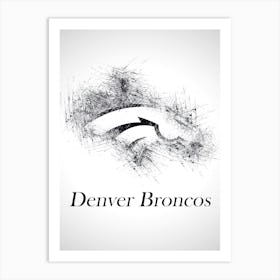 Denver Broncos Sketch Drawing Art Print