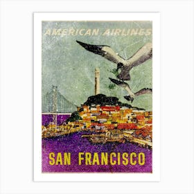 Vintage Travel Poster ― American Airlines San Francisco Art Print