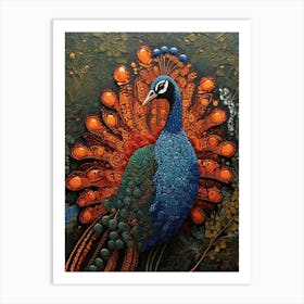 Default Australian Aboriginal Dot Painting Style Art Peacock 1 Art Print