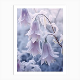 Frosty Botanical Canterbury Bells 2 Art Print